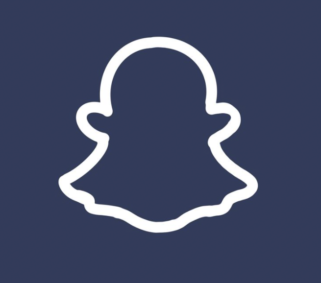 dark blue snapchat icon logo