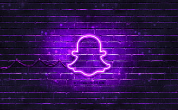 purple neon snapchat logo