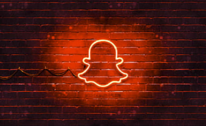 Snapchat logo (red neon)